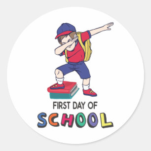 Ready for online school classic round sticker