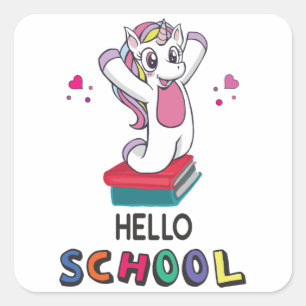 Ready for online school square sticker
