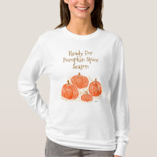 Ready for Pumpkin Spice Season Watercolor Pumpkin T-Shirt
