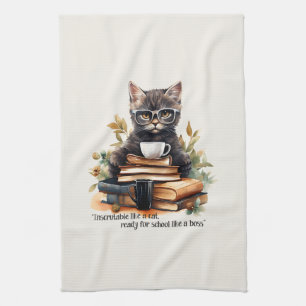 Ready For School Like A Boss Tea Towel