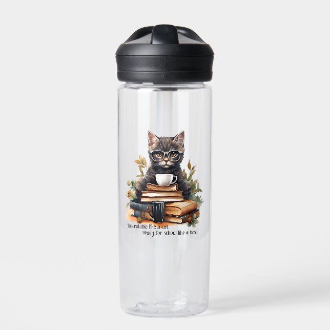 Ready For School Like A Boss Water Bottle (Front)