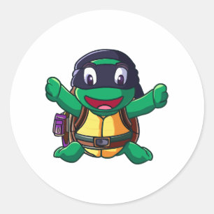 Ready for School Turtle Kids Classic Round Sticker