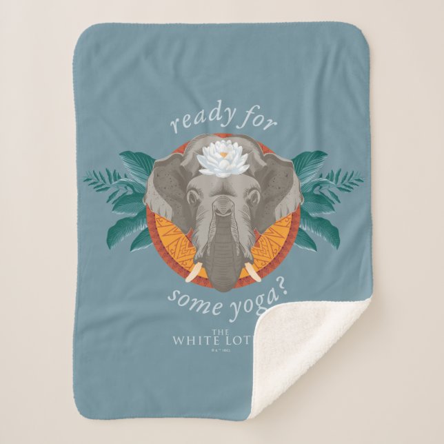 Ready for Some Yoga? - The White Lotus Sherpa Blanket (Front)