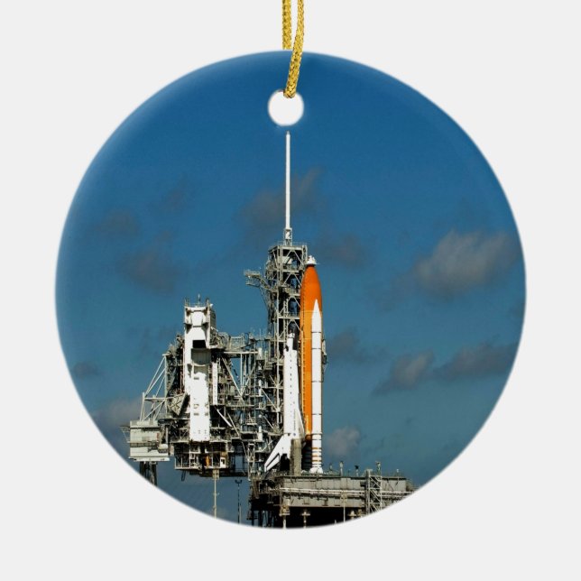 Ready for success rocket astronautics nasa ceramic tree decoration (Front)