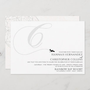 Ready for Take Off C Initial Wedding Invitation