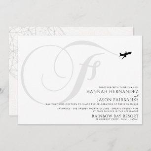 Ready for Take Off F Initial Wedding Invitation