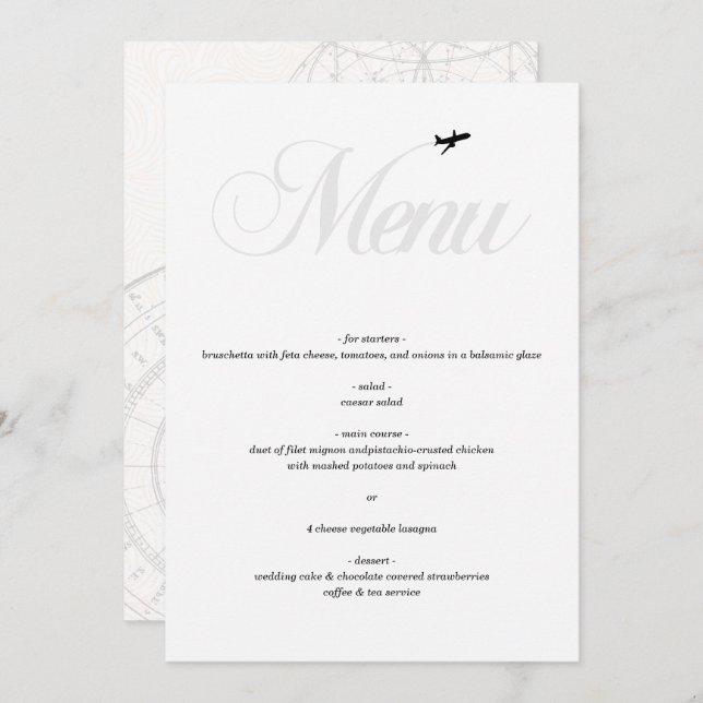 Ready for Take Off Menu (Front/Back)