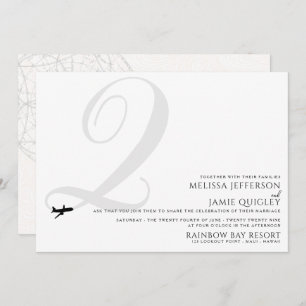 Ready for Take Off Q Initial Wedding Invitation