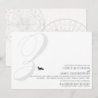 Ready for Take Off Z Initial Wedding Invitation