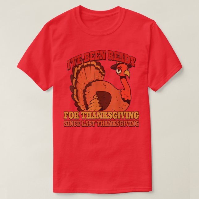 Ready For Thanksgiving, Funny Fall Autumn Retro Tu T-Shirt (Design Front)