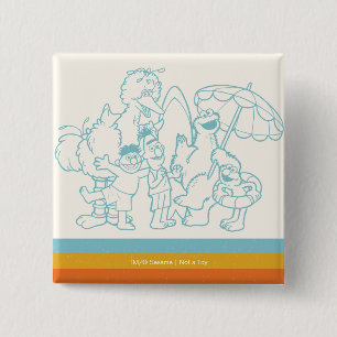 Ready for the Beach 15 Cm Square Badge