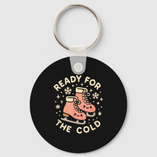 Ready For The Cold Funny Cute Ice Skates  Key Ring