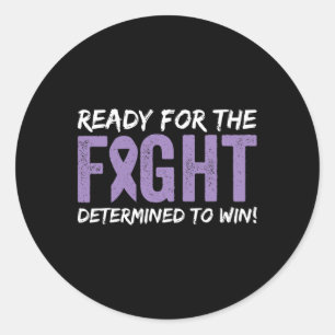 Ready For The Fight Determined To Win World Cancer Classic Round Sticker