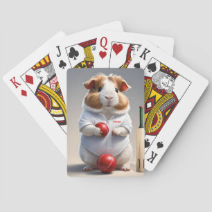 Ready For The Pitch, Guinea Pig Cricketer Playing Cards