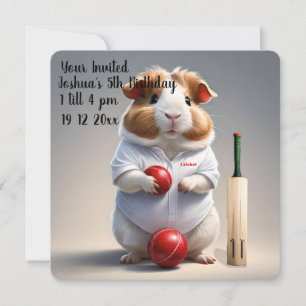 Ready for the Pitch: Guinea Pig in Cricket Gear, Invitation