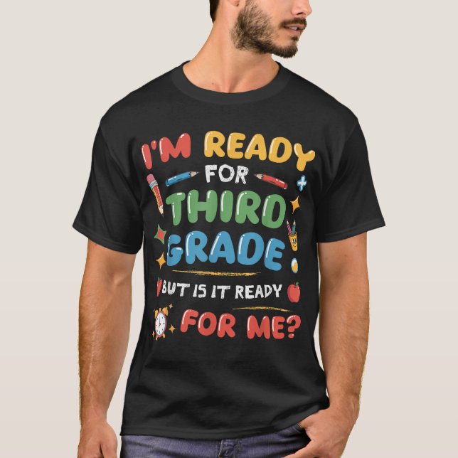  Ready For Third Grade Back To School Kids Boys  T-Shirt (Front)