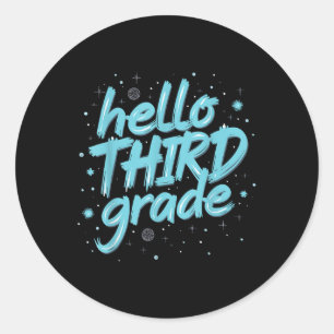 Ready For Third Grade Back To School Outfit Classic Round Sticker