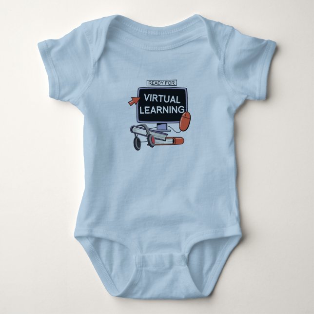 Ready for virtual learning baby bodysuit (Front)