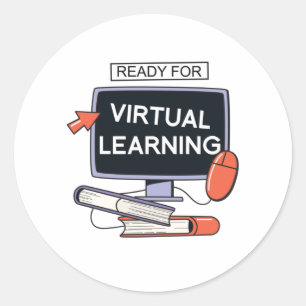 Ready for virtual learning classic round sticker