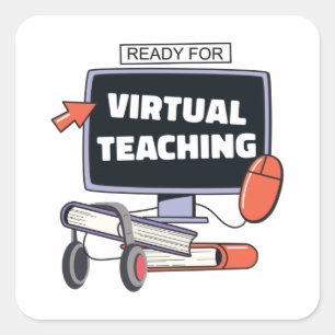 Ready for virtual teaching square sticker