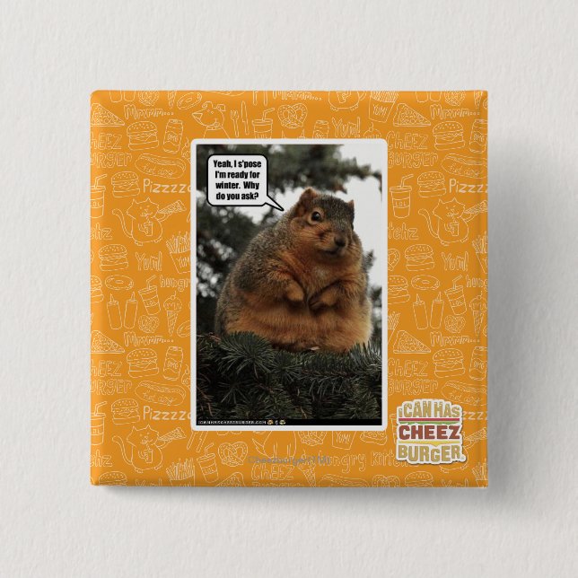 Ready for winter 15 cm square badge (Front)