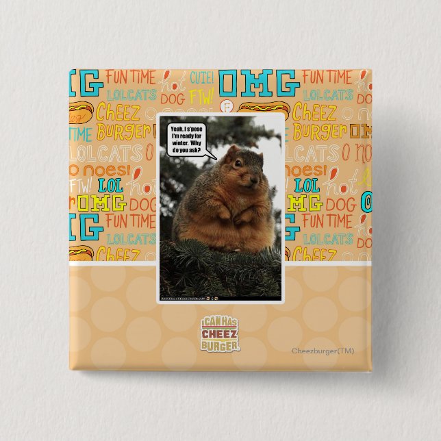 Ready for winter 15 cm square badge (Front)