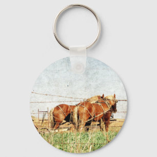 Ready For Work, Two Draught Horses Key Ring