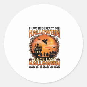 Ready Halloween Since Last Haunted Castle Ghost Ki Classic Round Sticker