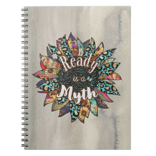 Ready is a Myth Sunflower Gray Spiral Photo Notebook