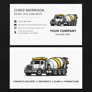 Ready Mix Concrete Mixer Truck Business Card