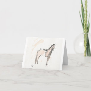"Ready" note card  Horse ready for action