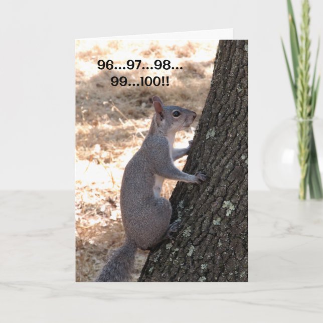 Ready or Not Squirrel Birthday Card (Front)