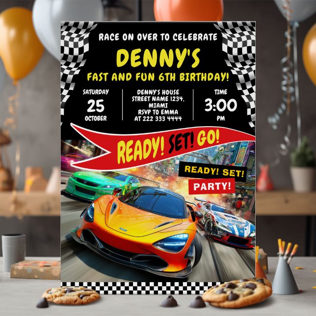 Ready Set Go Racing Party Invitation (Creator Uploaded)