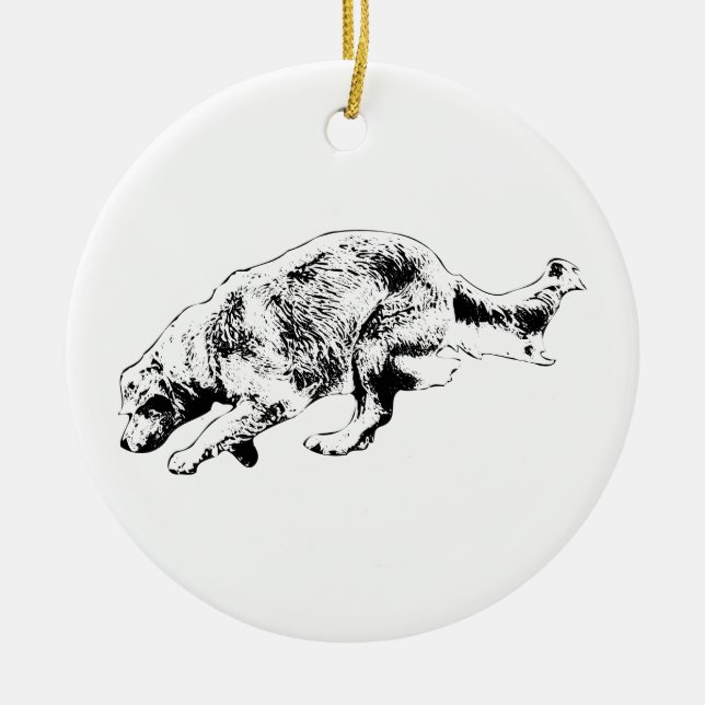 Ready-Set-Joy Golden Keepsake Ceramic Tree Decoration (Front)