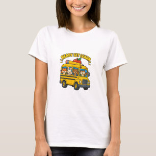 Ready set learn — School bus of animal stud T-Shirt
