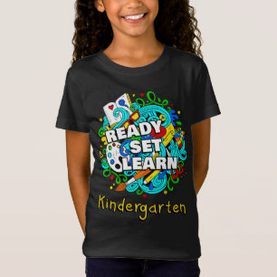 Ready Set Learn Starting School Kindergarten Kids T-Shirt