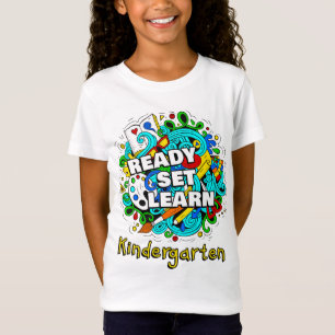 Ready Set Learn Starting School Kindergarten Kids T-Shirt