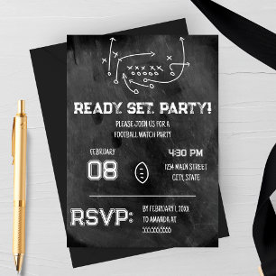 Ready Set Party Football Watch Party Invitation