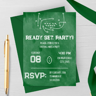 Ready Set Party Football Watch Party Invitation