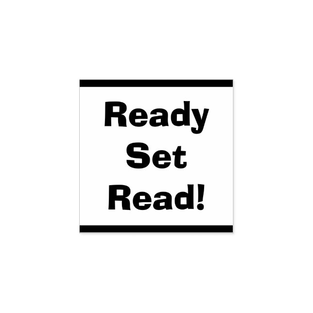 Ready Set Read Teacher Classroom Library Wooden  Rubber Stamp (Imprint)