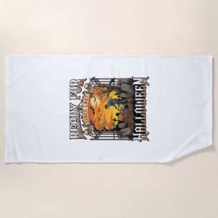 Ready Since Last Halloween Zombie Shopping Cart Gr Beach Towel