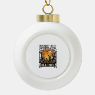 Ready Since Last Halloween Zombie Shopping Cart Gr Ceramic Ball Christmas Ornament