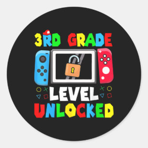 Ready To 3rd Grade Gamer First Day Of School Boy G Classic Round Sticker