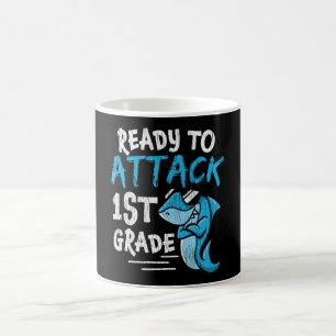 Ready to Attack 1st Grade Shark Back to School Coffee Mug