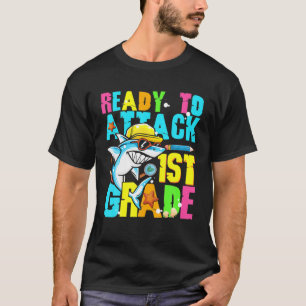 Ready To Attack 1St Grade Shark Back To School Kid T-Shirt
