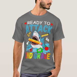 Ready To Attack 2nd Grade Back To School Shark Sec T-Shirt