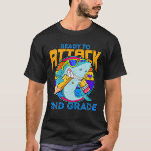 Ready To Attack 2Nd Grade Shark Back To School Gif T-Shirt