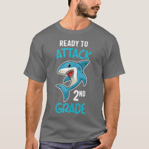 Ready To Attack 2nd Grade Shark Back To School Tan T-Shirt