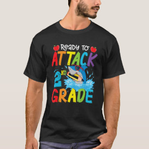 Ready To Attack 2nd Grade Shark Boys Back To Schoo T-Shirt
