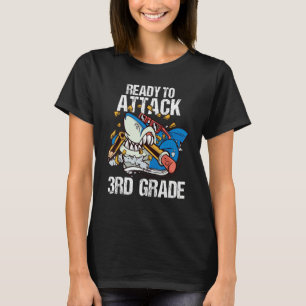 Ready To Attack 3rd Grade Boys Shark Back To Sch T-Shirt